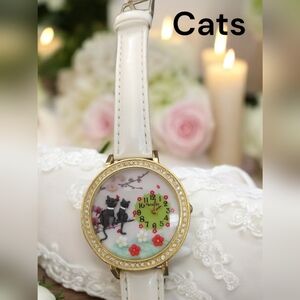 Vintage 3D cats women watch